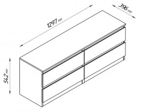 2.03.03.100.4 КАСТОР тумба 4 ящика RU серая в Кургане - kurgan.ok-mebel.com | фото 4