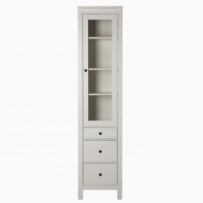2.08.07.120.1 САГА шкаф с витриной 50 белый RU в Кургане - kurgan.ok-mebel.com | фото