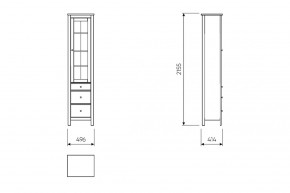 2.08.07.120.6 САГА шкаф с витриной 50 темно-бирюзовый RU в Кургане - kurgan.ok-mebel.com | фото 3