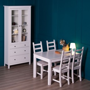 2.08.07.130.1 САГА шкаф с витриной 90 белый RU в Кургане - kurgan.ok-mebel.com | фото 3