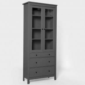 2.08.07.130.4 САГА шкаф с витриной 90 серый RU в Кургане - kurgan.ok-mebel.com | фото