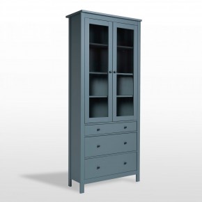2.08.07.130.6 САГА шкаф с витриной 90 темно-бирюзовый RU в Кургане - kurgan.ok-mebel.com | фото