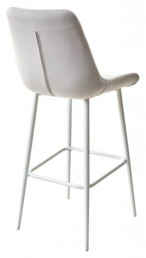 Барный стул ХОФМАН, цвет H-09 Светло-серый, велюр / белый каркас М-City в Кургане - kurgan.ok-mebel.com | фото 4