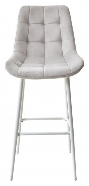 Барный стул ХОФМАН, цвет H-09 Светло-серый, велюр / белый каркас М-City в Кургане - kurgan.ok-mebel.com | фото 6