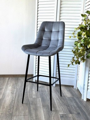 Барный стул ХОФМАН, цвет H-14 Серый, велюр / черный каркас М-City в Кургане - kurgan.ok-mebel.com | фото 3