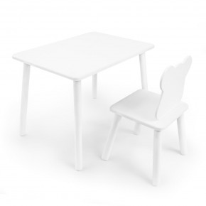 Детский комплект стол и стул «Мишка» Rolti Baby (белый/белый, массив березы/мдф) в Кургане - kurgan.ok-mebel.com | фото