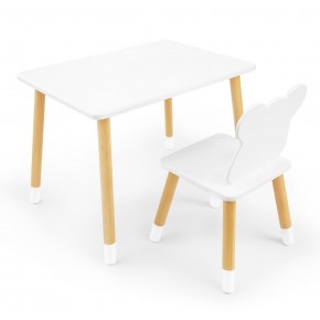 Детский комплект стол и стул «Мишка» Rolti Baby (белый/береза, массив березы/мдф) в Кургане - kurgan.ok-mebel.com | фото 1