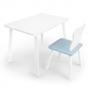 Детский комплект стол и стул «Мишка» Rolti Baby (белый/голубой, массив березы/мдф) в Кургане - kurgan.ok-mebel.com | фото