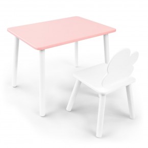 Детский комплект стол и стул «Облачко» Rolti Baby (розовый/белый, массив березы/мдф) в Кургане - kurgan.ok-mebel.com | фото