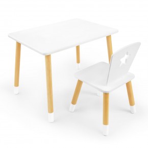 Детский комплект стол и стул «Звезда» Rolti Baby (белый/береза, массив березы/мдф) в Кургане - kurgan.ok-mebel.com | фото