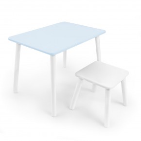 Детский комплект стол и табурет Rolti Baby (голубая столешница/белое сиденье/белые ножки) в Кургане - kurgan.ok-mebel.com | фото