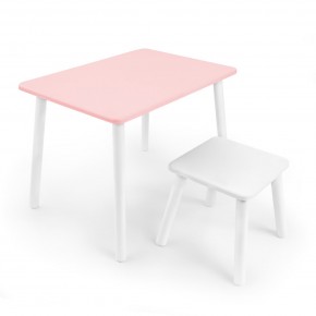 Детский комплект стол и табурет Rolti Baby (розовая столешница/белое сиденье/белые ножки) в Кургане - kurgan.ok-mebel.com | фото