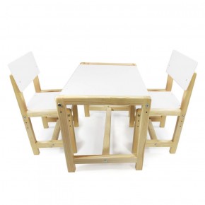 Детский растущий комплект стол и два стула  Я САМ "Лофт" (Белый, Сосна) в Кургане - kurgan.ok-mebel.com | фото