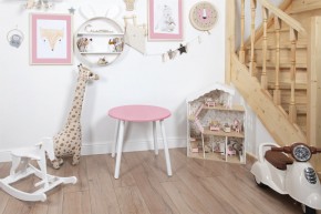 Детский стол круглый Rolti Baby (розовый/белый, массив березы/мдф) в Кургане - kurgan.ok-mebel.com | фото 1