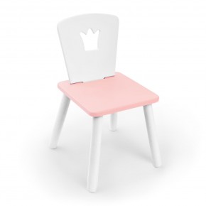 Детский стул Rolti Baby «Корона» (белый/розовый/белый, массив березы/мдф) в Кургане - kurgan.ok-mebel.com | фото 1