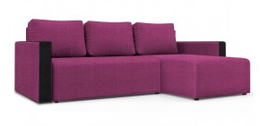 Диван угловой Алиса 3 Shaggy FUCHSIA - TEOS BLACK в Кургане - kurgan.ok-mebel.com | фото