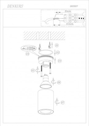 DK3007-WH Накладной светильник влагозащ., IP 44, 15 Вт, GU10, белый, алюминий в Кургане - kurgan.ok-mebel.com | фото 3