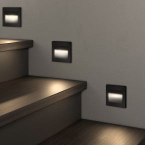 DK3050-BK Светильник встраиваемый в стену, IP 20, LED 3000, 1 Вт, черный пластик в Кургане - kurgan.ok-mebel.com | фото 3