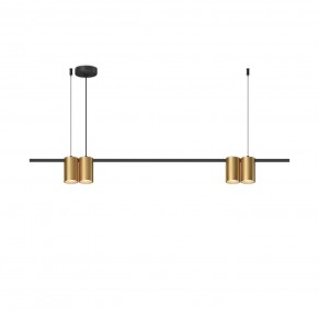 DK4061-BK+SG Подвесной светильник ORBIT, IP20, 4xGU10 LED до 15 Вт, черный + сатинированное золото, алюминий в Кургане - kurgan.ok-mebel.com | фото 3