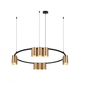 DK4065-BK+SG Подвесной светильник ORBIT , IP20, 10xGU10 LED до 15 Вт, черный + сатинированное золото, алюминий в Кургане - kurgan.ok-mebel.com | фото 3