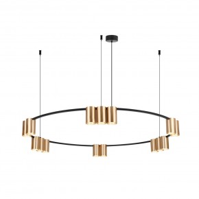DK4067-BK+SG Подвесной светильник ORBIT, IP20, 15xGU10 LED, до 15 Вт, черный + сатинированное золото, алюминий в Кургане - kurgan.ok-mebel.com | фото 3