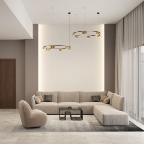 DK4067-BK+SG Подвесной светильник ORBIT, IP20, 15xGU10 LED, до 15 Вт, черный + сатинированное золото, алюминий в Кургане - kurgan.ok-mebel.com | фото 4