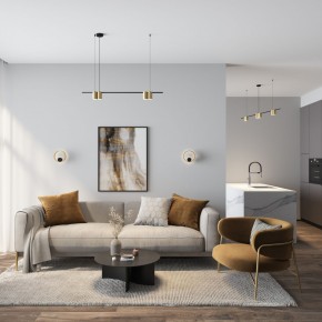 DK5060-BK+SG Бра ORBIT, IP20, 3000К, LED, 10 Вт, черный + сатинированное золото, алюминий в Кургане - kurgan.ok-mebel.com | фото 5