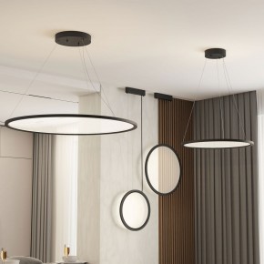DK6616-BK Подвесной горизонтальный светильник Veil со светодиодом H900 d600 220V 48W 3000-6000K IP20 черный алюминий в Кургане - kurgan.ok-mebel.com | фото 5