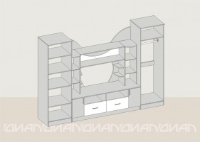 Гостиная Аллегро с 2 шкафами вариант-5 (венге/дуб белфорт) в Кургане - kurgan.ok-mebel.com | фото 2