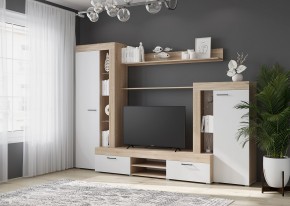 Гостиная Дельта (Сонома/Белый) в Кургане - kurgan.ok-mebel.com | фото 3