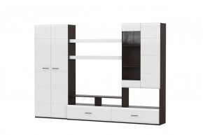 Гостиная МГС 7 Исполнение 1 (Венге/Белый глянец) в Кургане - kurgan.ok-mebel.com | фото 2