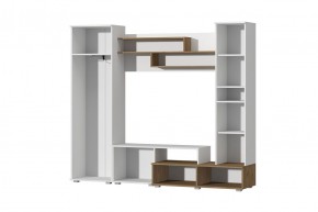 Гостиная Юна (Белый текстурный/Дуб крафт золотой) в Кургане - kurgan.ok-mebel.com | фото 2
