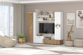 Гостиная Юна (Белый текстурный/Дуб крафт золотой) в Кургане - kurgan.ok-mebel.com | фото 3