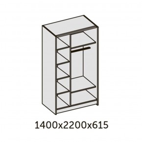 ИННЭС-5 Шкаф-купе 2-х дв. 1400 (1дв. Ф1 - бодега белая, 1дв. Ф2 - зеркало) в Кургане - kurgan.ok-mebel.com | фото 2