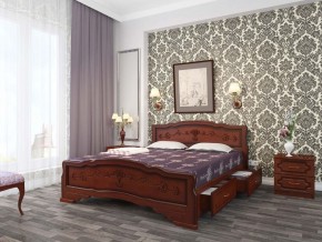 КАРИНА-6 Кровать из массива  (Орех) с 2-мя ящиками в Кургане - kurgan.ok-mebel.com | фото