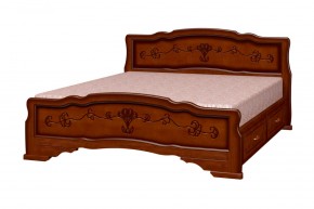 КАРИНА-6 Кровать из массива  (Орех) с 2-мя ящиками в Кургане - kurgan.ok-mebel.com | фото 2