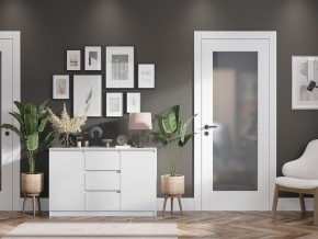 Комод 2-ств. с 3 ящиками "Бьянко" (Белый лофт) в Кургане - kurgan.ok-mebel.com | фото 2