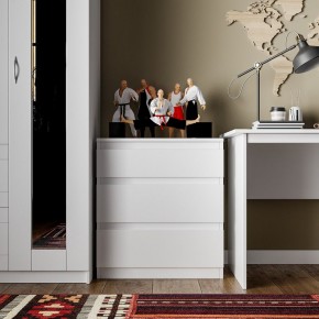 Комод КАСТОР с тремя ящиками, цвет белый в Кургане - kurgan.ok-mebel.com | фото 3