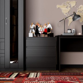 Комод КАСТОР с тремя ящиками, цвет Дуб Венге в Кургане - kurgan.ok-mebel.com | фото 3