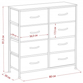 Комод Leset Линкс 8 ящ. (к/з), Каркас Белый, ящики Белые в Кургане - kurgan.ok-mebel.com | фото 8