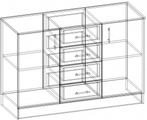 СОФИЯ Комод К1000 2Д (венге/дуб белфорт) в Кургане - kurgan.ok-mebel.com | фото 3