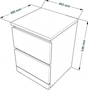 Комод Варма 2 с двумя выдвижными ящиками, цвет белый в Кургане - kurgan.ok-mebel.com | фото 3