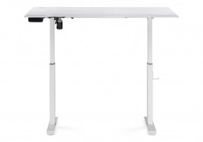Компьютерный стол Маркос с механизмом подъема 140х80х75 белый / шагрень белая в Кургане - kurgan.ok-mebel.com | фото 4