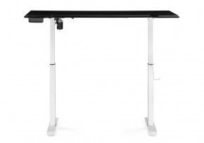 Компьютерный стол Маркос с механизмом подъема 140х80х75 черная шагрень / белый в Кургане - kurgan.ok-mebel.com | фото 4
