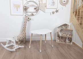Комплект детский стол ОБЛАЧКО и стул ЗВЕЗДА ROLTI Baby (белая столешница/белое сиденье/береза ножки) в Кургане - kurgan.ok-mebel.com | фото