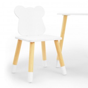 Комплект детской мебели стол и два стула Мишутка (Белый/Белый/Береза) в Кургане - kurgan.ok-mebel.com | фото