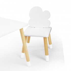 Комплект детской мебели стол и два стула Облачко (Белый/Белый/Береза) в Кургане - kurgan.ok-mebel.com | фото