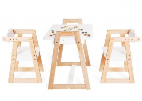 Комплект детской мебели стол и  два стула Я САМ "Лофт-Дуо" (Белый) в Кургане - kurgan.ok-mebel.com | фото