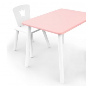 Комплект детской мебели стол и стул Корона (Розовый/Белый/Белый) в Кургане - kurgan.ok-mebel.com | фото