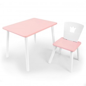 Комплект детской мебели стол и стул Корона (Розовый/Розовый/Белый) в Кургане - kurgan.ok-mebel.com | фото